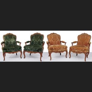 Suite of 4 armchairs