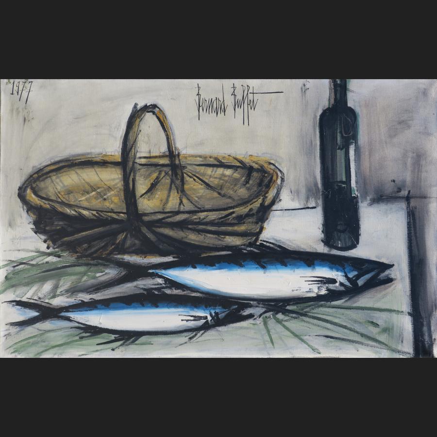 Bernard BUFFET - Le panier de maquereaux