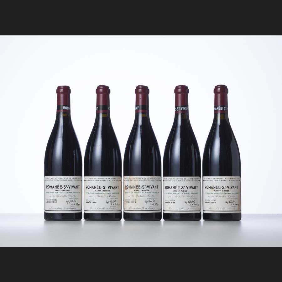 5 bouteilles Romanée-St-Vivant 1996 Domaine de la Romanée-Conti