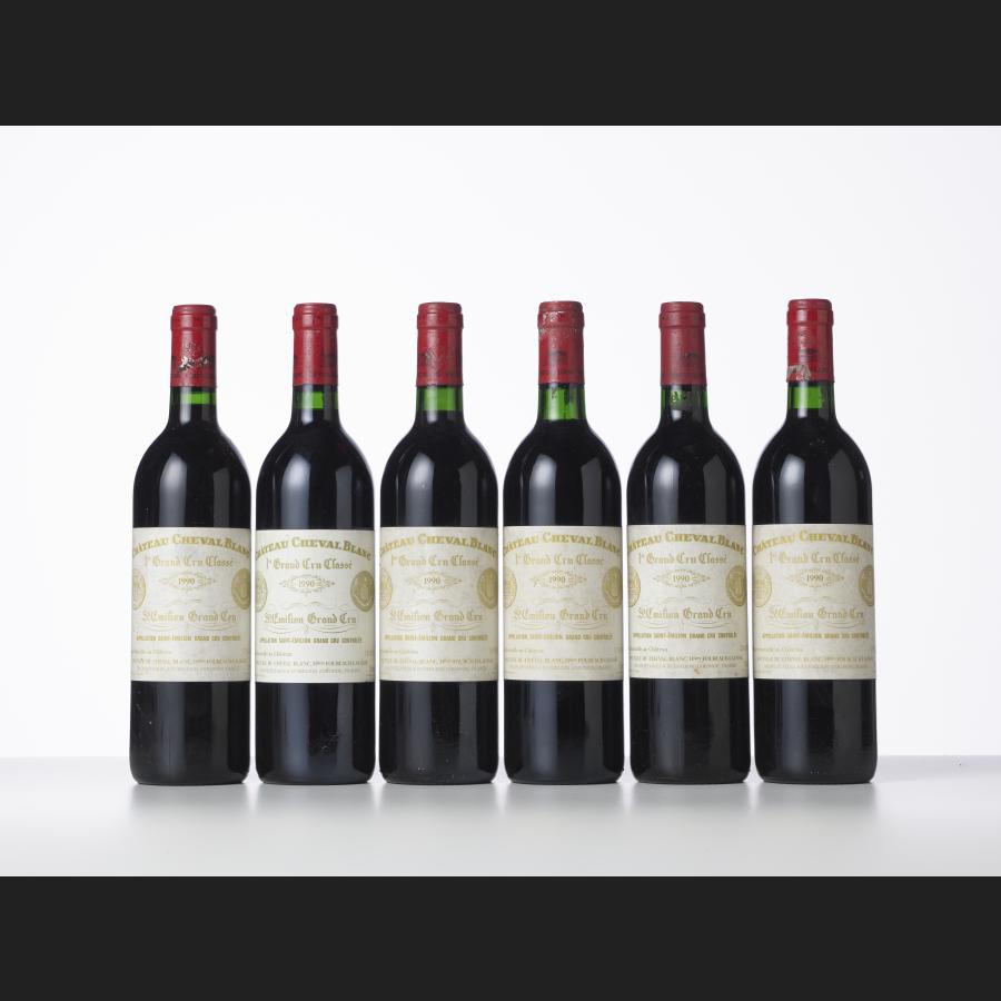 6 bouteilles Château Cheval Blanc 1990