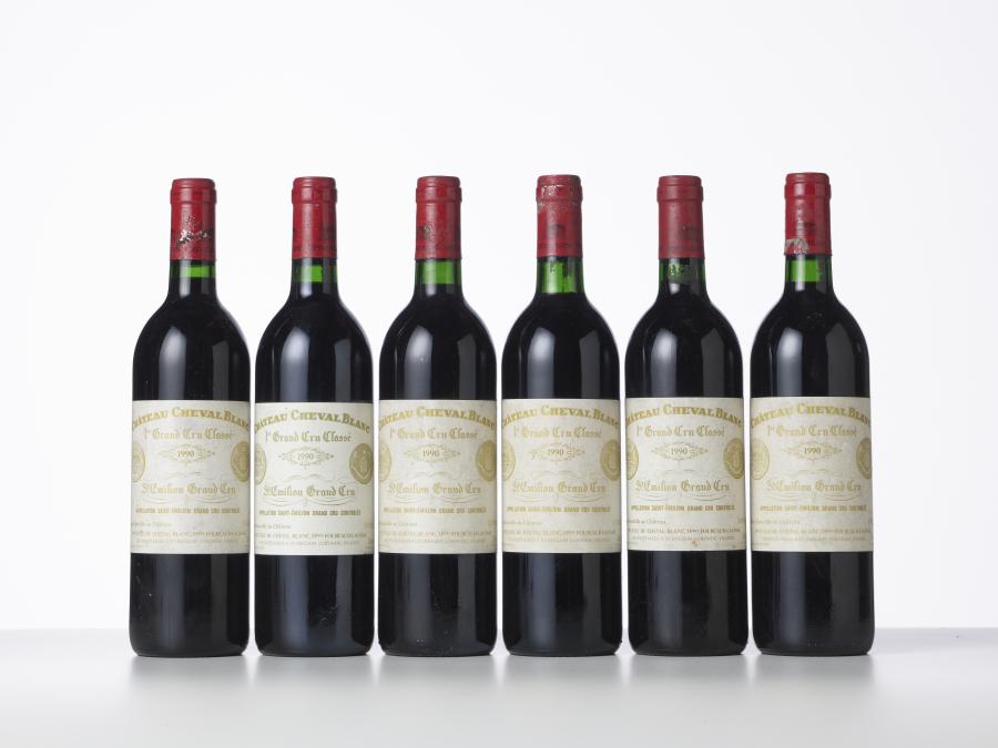 6 bouteilles Château Cheval Blanc 1990
