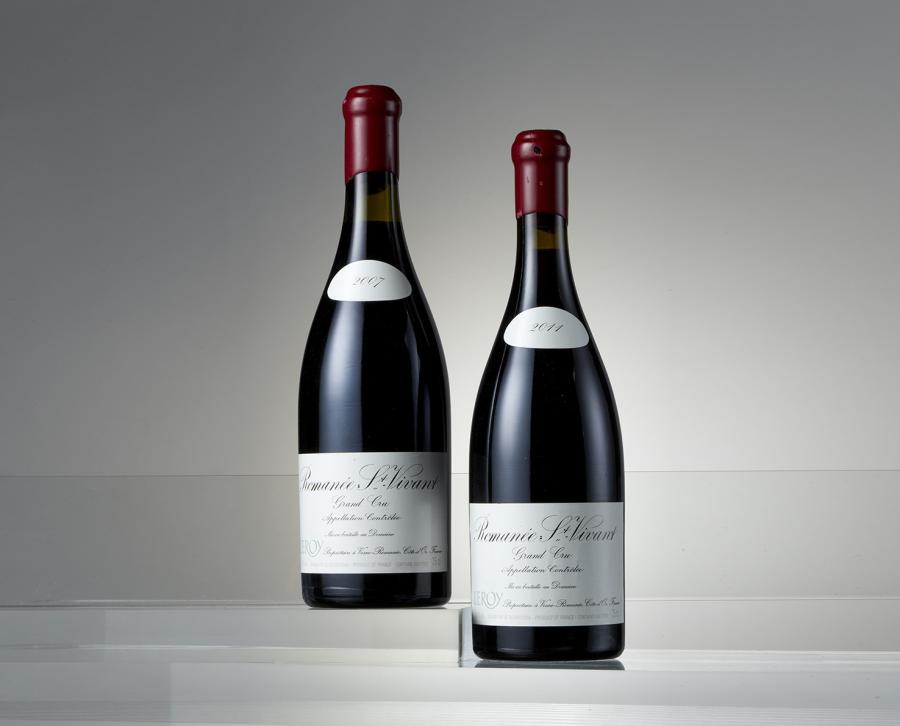2 bouteilles de Romanée-Saint-Vivant 2007 et 2011 Domaine Leroy 