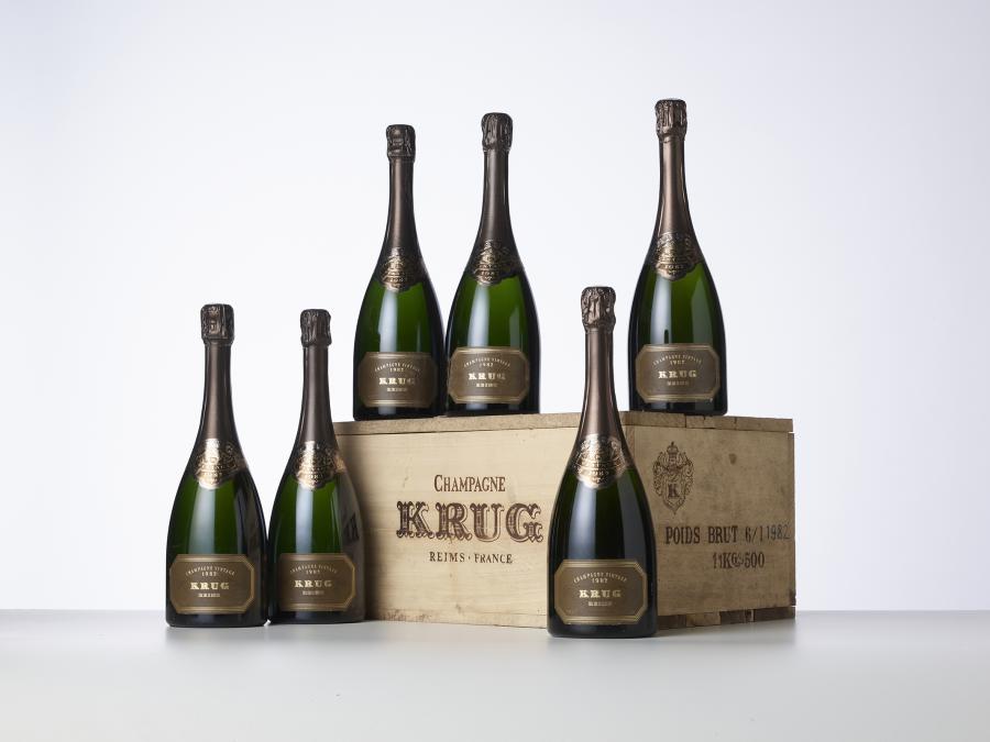 Caisse 6 bouteilles Champagne Vintage 1982 Krug