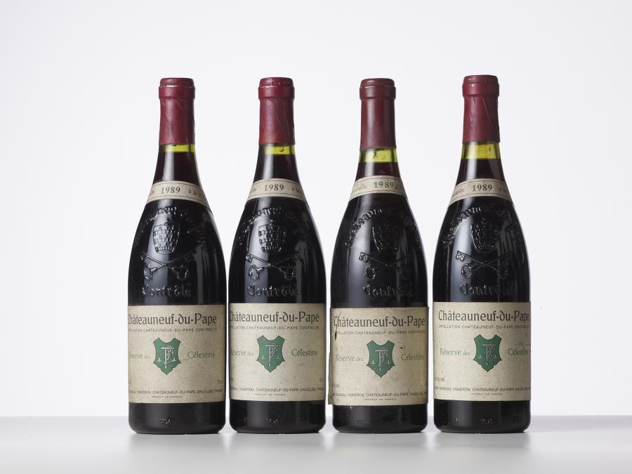 4 bouteilles Châteauneuf-du-Pape Réserve des Célestins 1989 Henri Bonneau