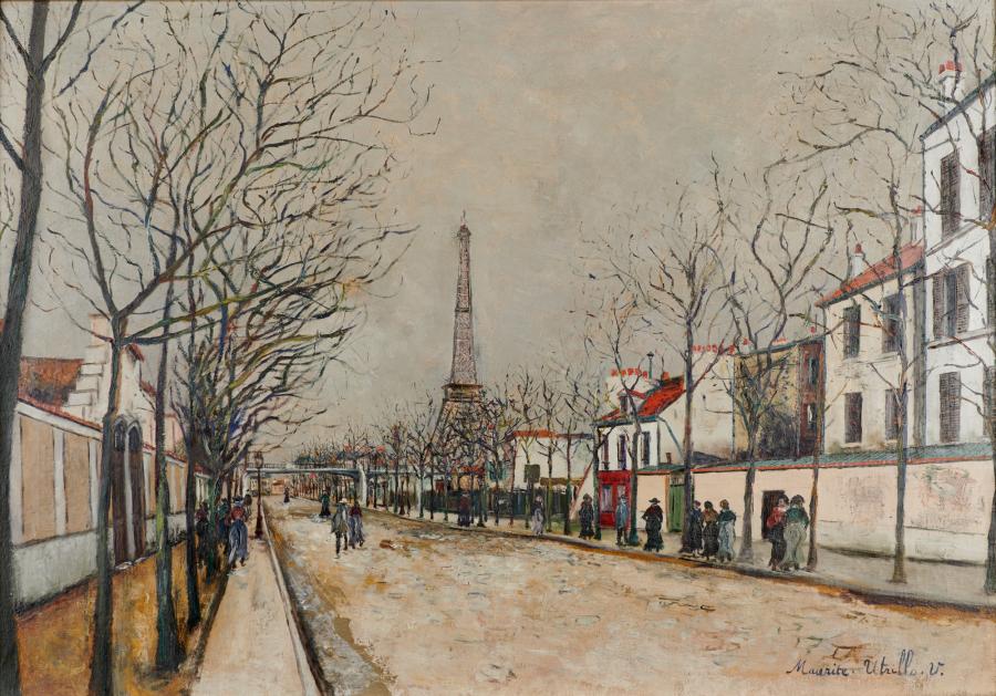 Maurice Utrillo - Avenue de Versailles et la Tour Eiffel